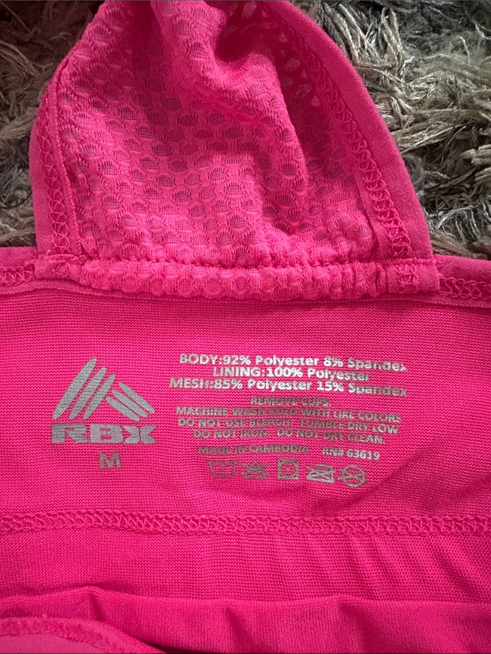 Women’s Hot Pink High-Neck Crop Bralette Removable Pads Size M - Picture 3 of 5